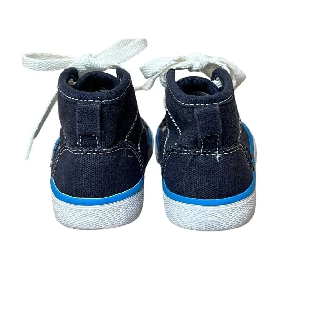 The Children's Place Mid‎ Rockstar Blue High Top Sneaker Toddler 6 Rockabilly